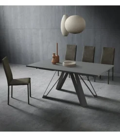 Tavolo Fisso Con Basamento In Metalloe Piano In Laminato O Legno. Disponibile Nelle Misure 170 E 200 X 100 - Art.143