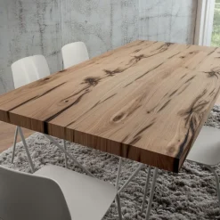 Tavolo Fisso Con Base In Metallo A Traliccio E Piano Laminato O Legno Scortecciato. Nella Lunghezze 170 E 200 Cm X 100 Cm Srt Tv134
