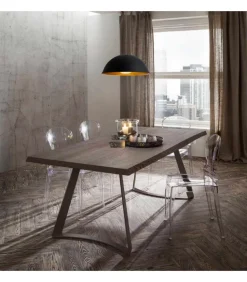 Tavolo Fisso Con Piano In Vari Materiali E Finiture E Base In Metallo. Nelle Misure 170X100 E 200 X 100 Cm