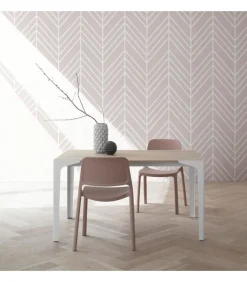 Tavolo Fisso Con Piano Laminato Hpl E Fenix, Con Gambe In Metallo Verniciato.Da 120 A 160 Cm. - Art.Tv125