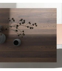 Tavolo Fisso Da Cucina Moderno Con Piano Laminato E Vetro, Telaio Gambe In Metallo Verniciato.Da 138 E 160 Cm. - Art.Tv144