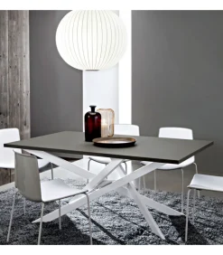 Tavolo Fisso Tv126 Con Piano Laminato E Legno Da 170 E 200 Cm.