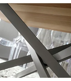 Tavolo Fisso Tv126 Con Piano Laminato E Legno Da 170 E 200 Cm.