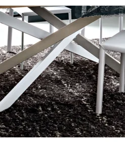 Tavolo Fisso Tv126 Con Piano Laminato E Legno Da 170 E 200 Cm.