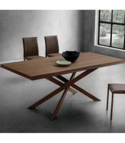 Tavolo Fisso Tv126 Con Piano Laminato E Legno Da 170 E 200 Cm.