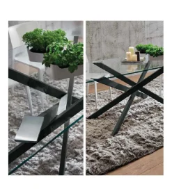 Tavolo Fisso Tv126 Con Piano Laminato E Legno Da 170 E 200 Cm.