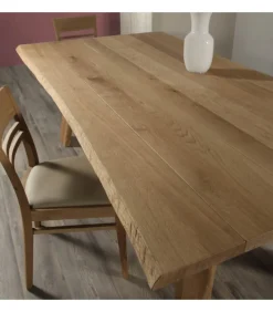 Tavolo Fisso Zagabria In Legno Massello, Scortecciato A Mano. Realizzato Interamente In Italia Da Pizzolato.