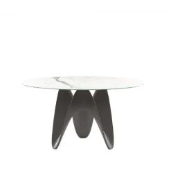 Tavolo Gaya Con Piano Rotondo.