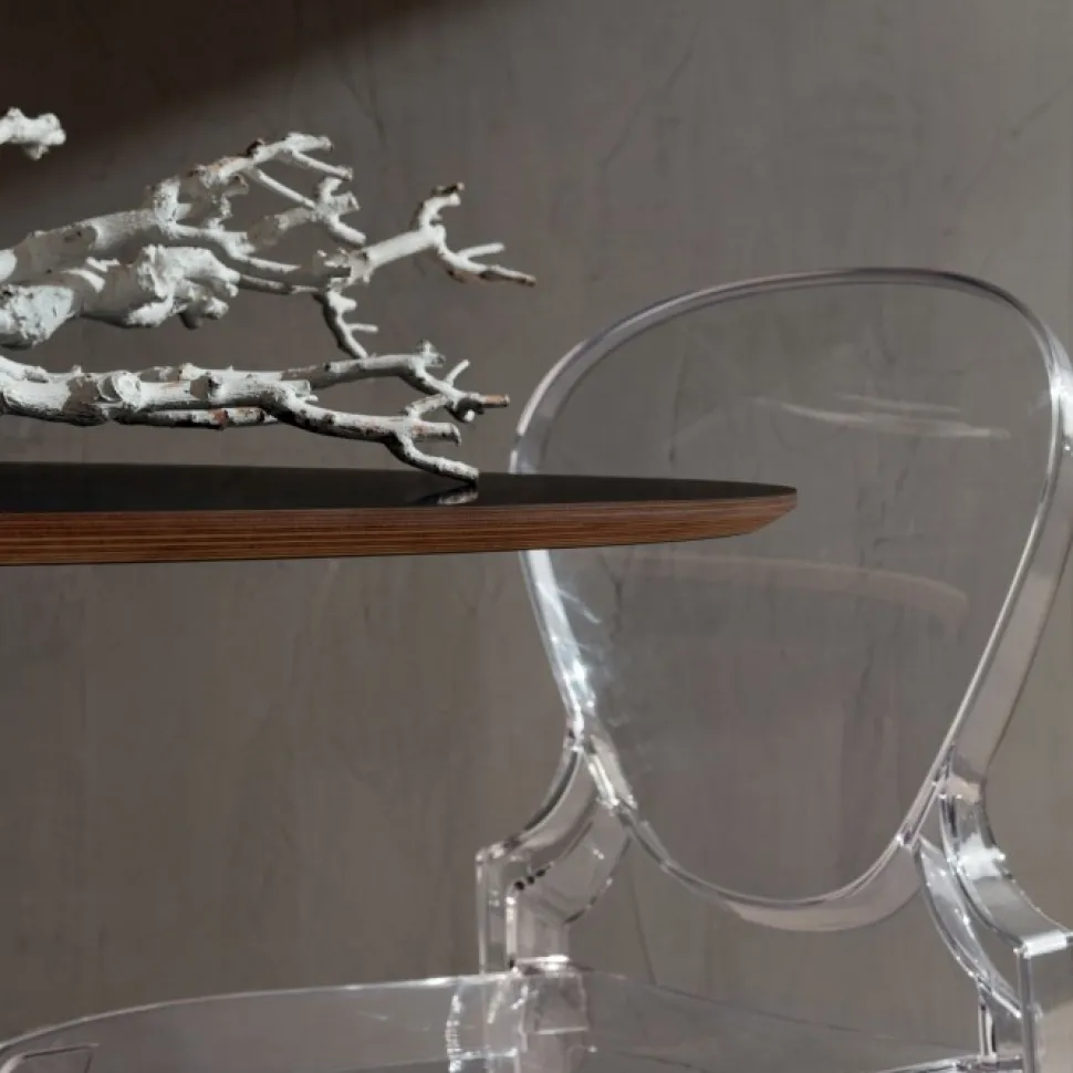 Tavolo In Stile Toulip Con Basamento In Minerlmarmo E Piano Ovalelaminato, Impiallacciato O Vetro L.209X116 H.76 (200X116 In Vetro)