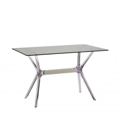 Tavolo In Vetro E Polipropilene Trasparente