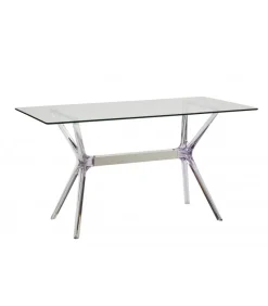 Tavolo In Vetro E Polipropilene Trasparente