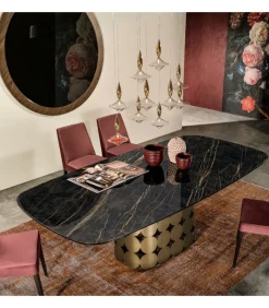 Tavolo Pois, Con Piano A Forma Di Botte.