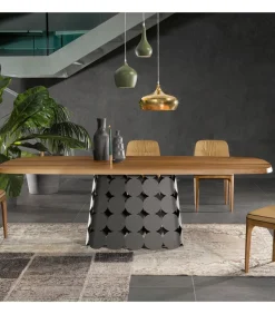 Tavolo Pois, Con Piano A Forma Di Botte.