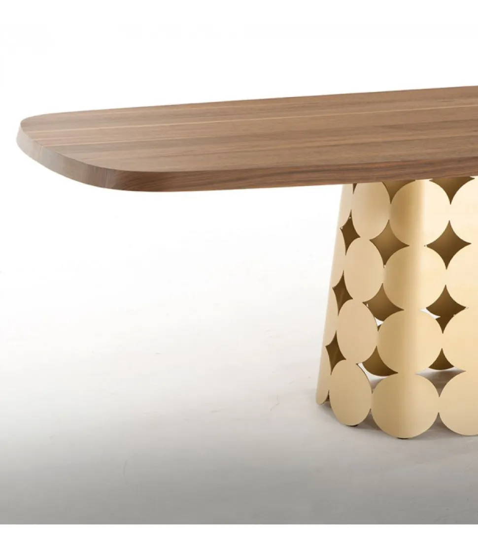 Tavolo Pois, Con Piano A Forma Di Botte.