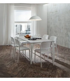 Tavolo Quadrato Super Allungabile Con 3 Allunghe. Da 100X100 Si Allunga Fino A 252 X 100 Cm.