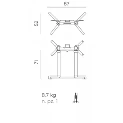 Tavolo Rettangolare Scudo Double Per Esterni Impilabile E Ribaltabile