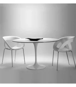 Tavolo Saturno Con Piano Rotondo In Compactop.