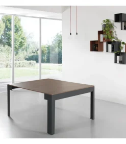 Tavolo-Consolle Allungabile Con Struttura In Lamina D'Acciaio Verniciata