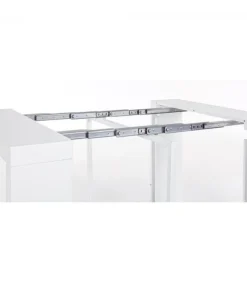 Tavolo-Consolle Daniel Bianco 45/270X90 Struttura In Mdf Laccato Opaco Con Supporto Centrale In Acciaio