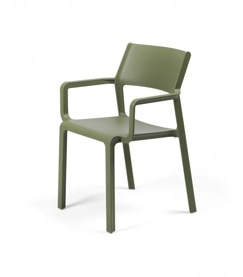 Trill, La Sedia Con Braccioli Per Interni Ed Esterni In Polipropilene Rinforzato In Fibra Di Vetro