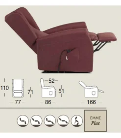 Trilly, La Poltrona Relax Con Meccanismo Alzapersona E Kit Vibro, Disponibile In Tessuto E Pelle.